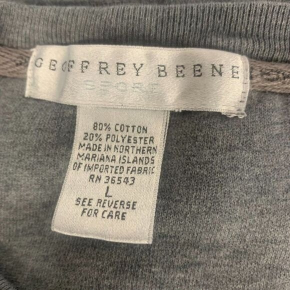 Geoffrey Beene Mens V-Neck Grey Sweatshirt L 80% Cotton 20% Polyester - Picture 4 of 5